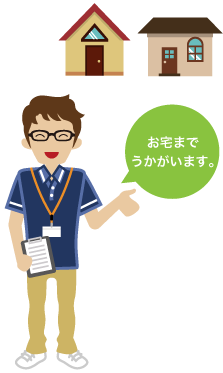 お兄さんがお宅訪問するイメージ お宅までうかがいます。